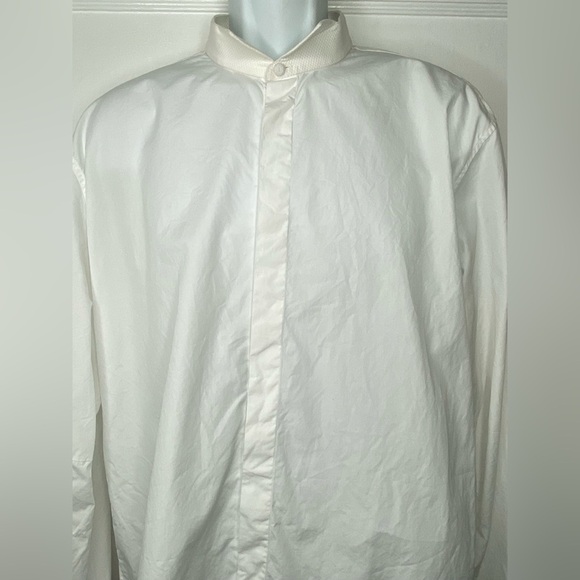 BALMAIN Wing-Collared Oxford Classic White Tuxedo Shirt - Picture 3 of 15